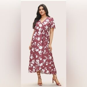 BloomChic Burgundy Floral Maxi Dress